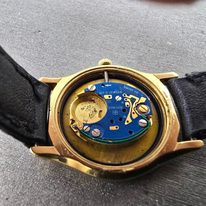 Movado Museum Watch Women 24mm Black Dial Gold Tone Round 88.66.820 PARTS10