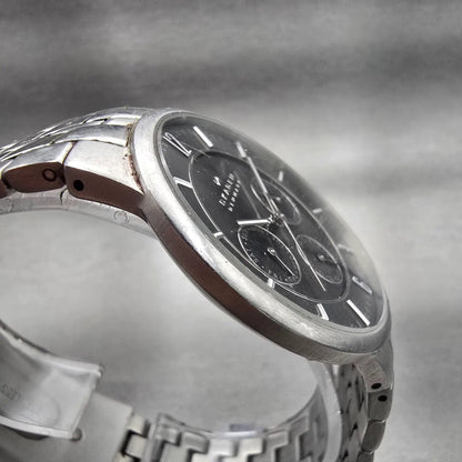 Skagen Denmark Watch Men 38mm Gray Dial Silver Tone Daydate 331XLSXM New Batt LP3