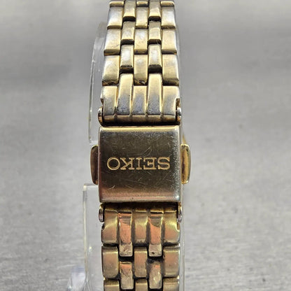 Seiko Watch Women 24mm White Dial Gold Tone Daydate Round 7N83-0011 New Battery7