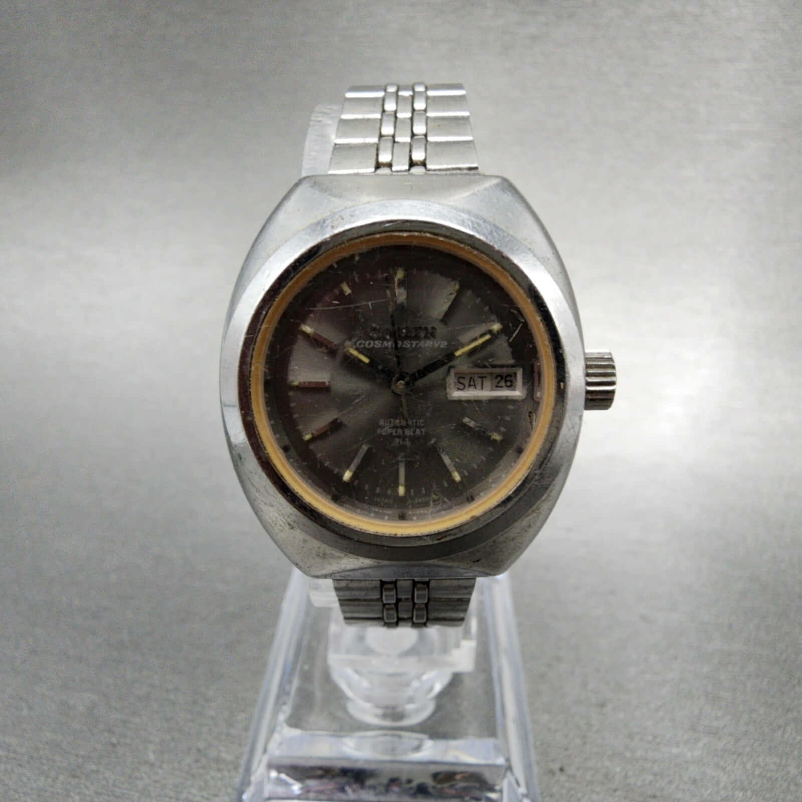Citizen Cosmostar V2 Watch Women 27mm Gray Dial Silver Tone Date Automatic Runs0