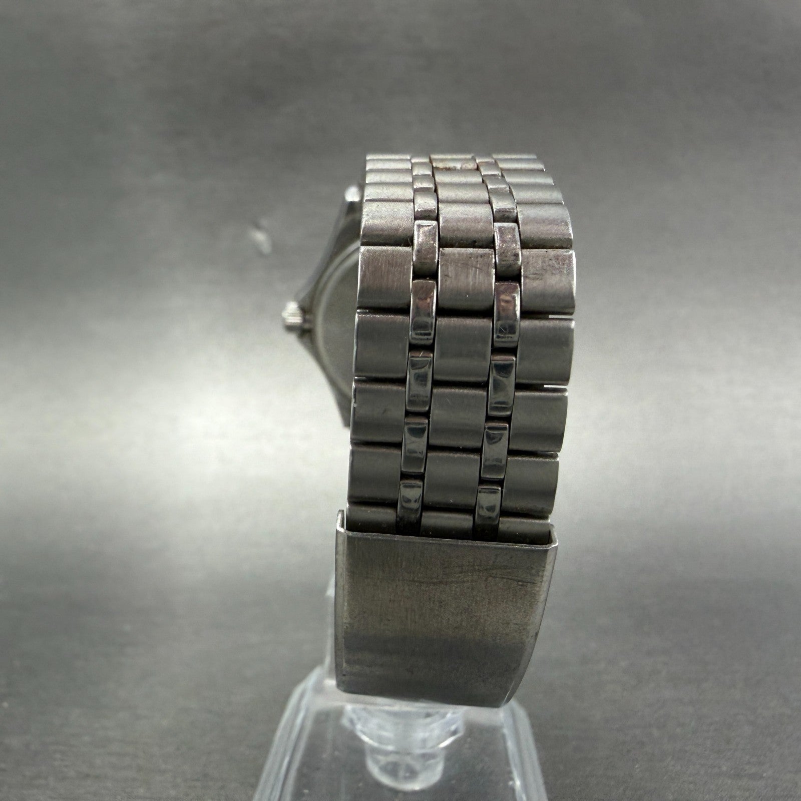 Seiko Chronos Watch Men 35mm Silver Dial Silver Tone Daydate 5h23-7d20 New Batte7