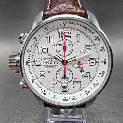 Invicta I Force Chronograph Watch Men 46mm White Dial Steel Date 2771 NewBattery1