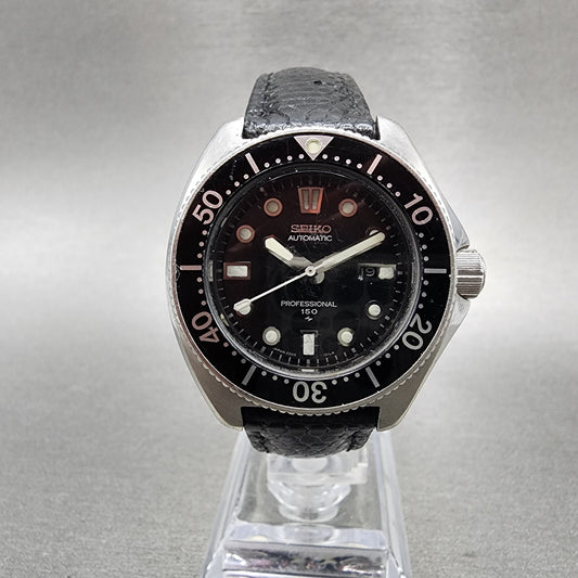 Seiko Diver Professional 150 Watch Women 35mm Black Dial Steel Automatic Runs0
