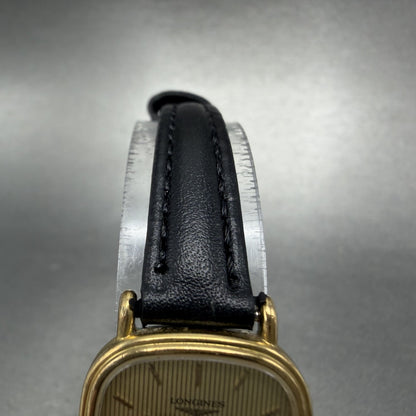 Longines Watch Women 21mm Gold Dial Gold Tone Rectangle 6469 New Battery4