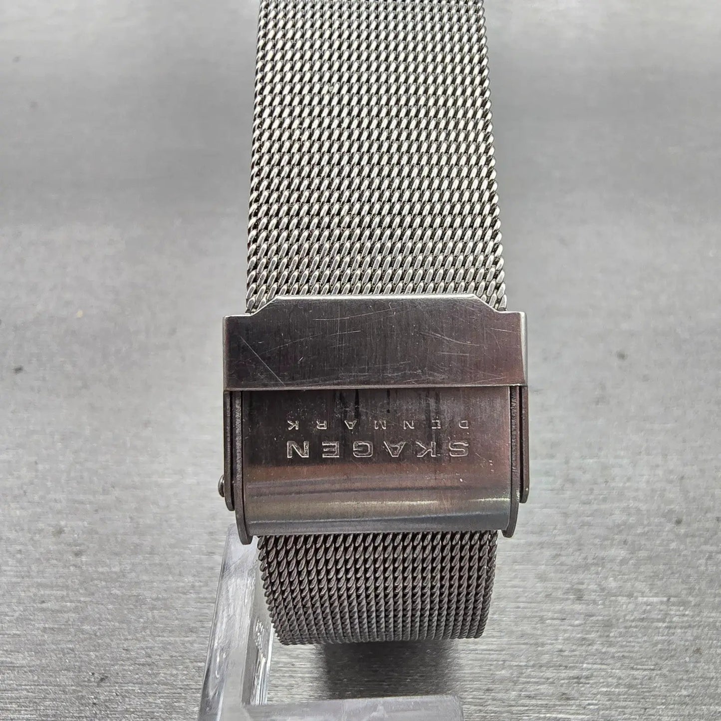 Skagen Watch Men 33mm Silver Dial Silver Tone Round Mesh Band 233LGSC New Batt7