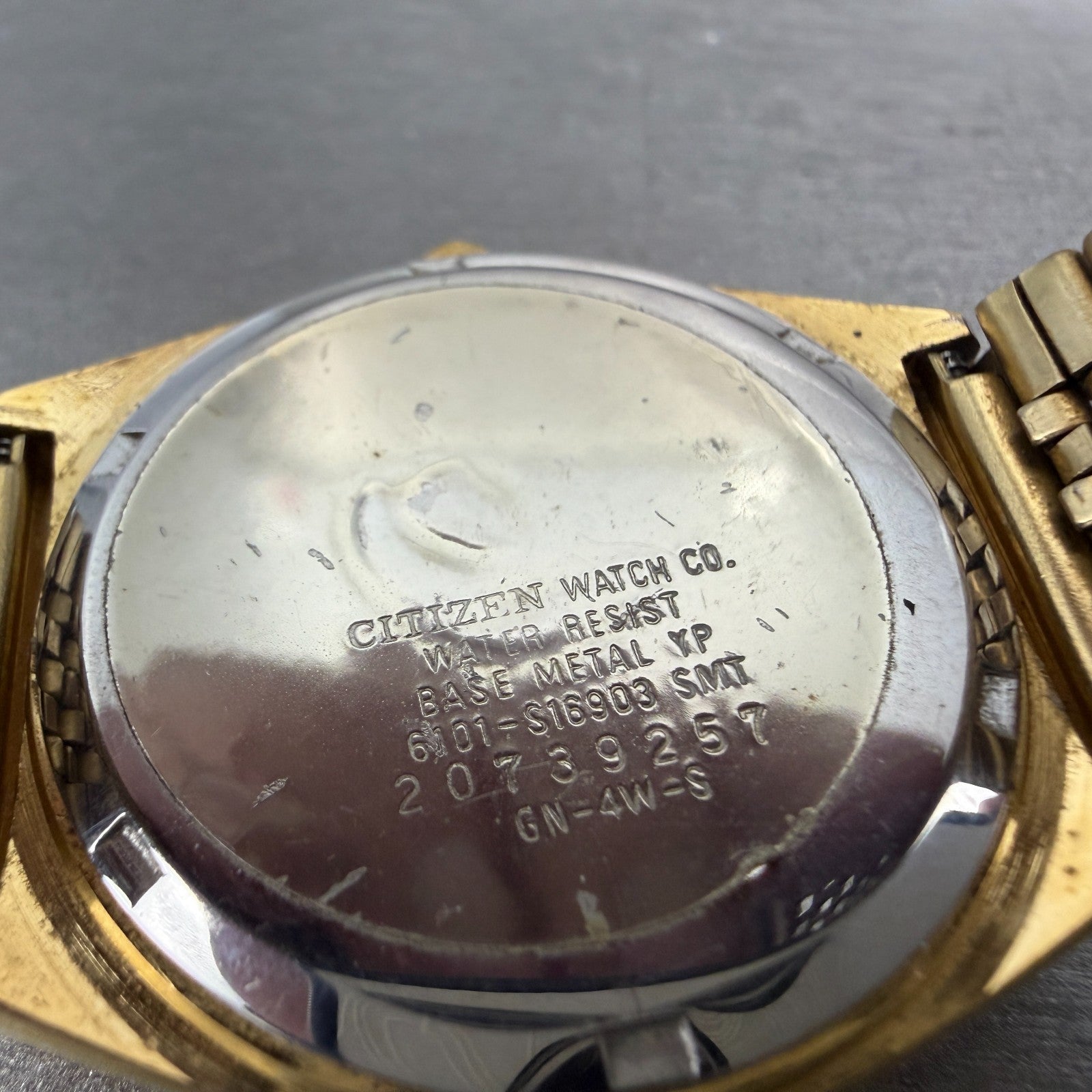 Citizen CQ Watch Men 35mm Champagne Dial Gold Tone Daydate READ!!!!! New Battery9