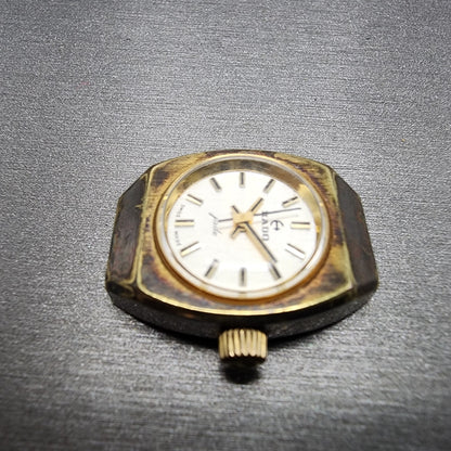 Rado jade Watch Women 19mm Champagne Dial Gold Tone Round Manual Wind Runs5