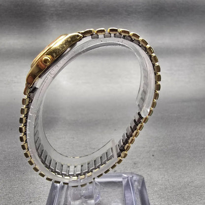 Seiko Watch Women 19mm Gold Dial Gold Tone Round 1N01-0E19 New Battery Vintage6
