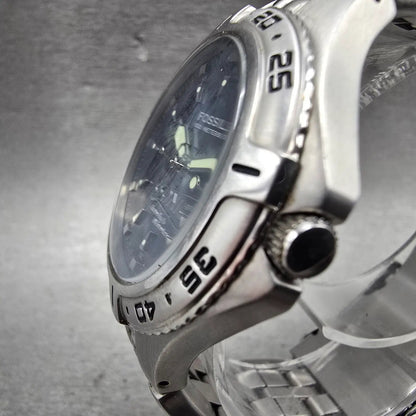 Fossil Blue Dive Watch Men 41mm Blue Dial Silver Tone Date PR-5196 New Battery2