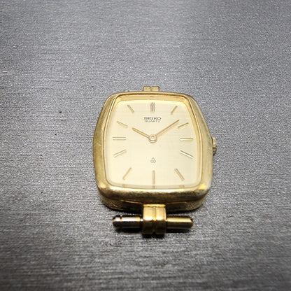 Seiko Tank Watch Women 20mm Champagne Dial Gold Tone Rectangle 14006070 New Bat2
