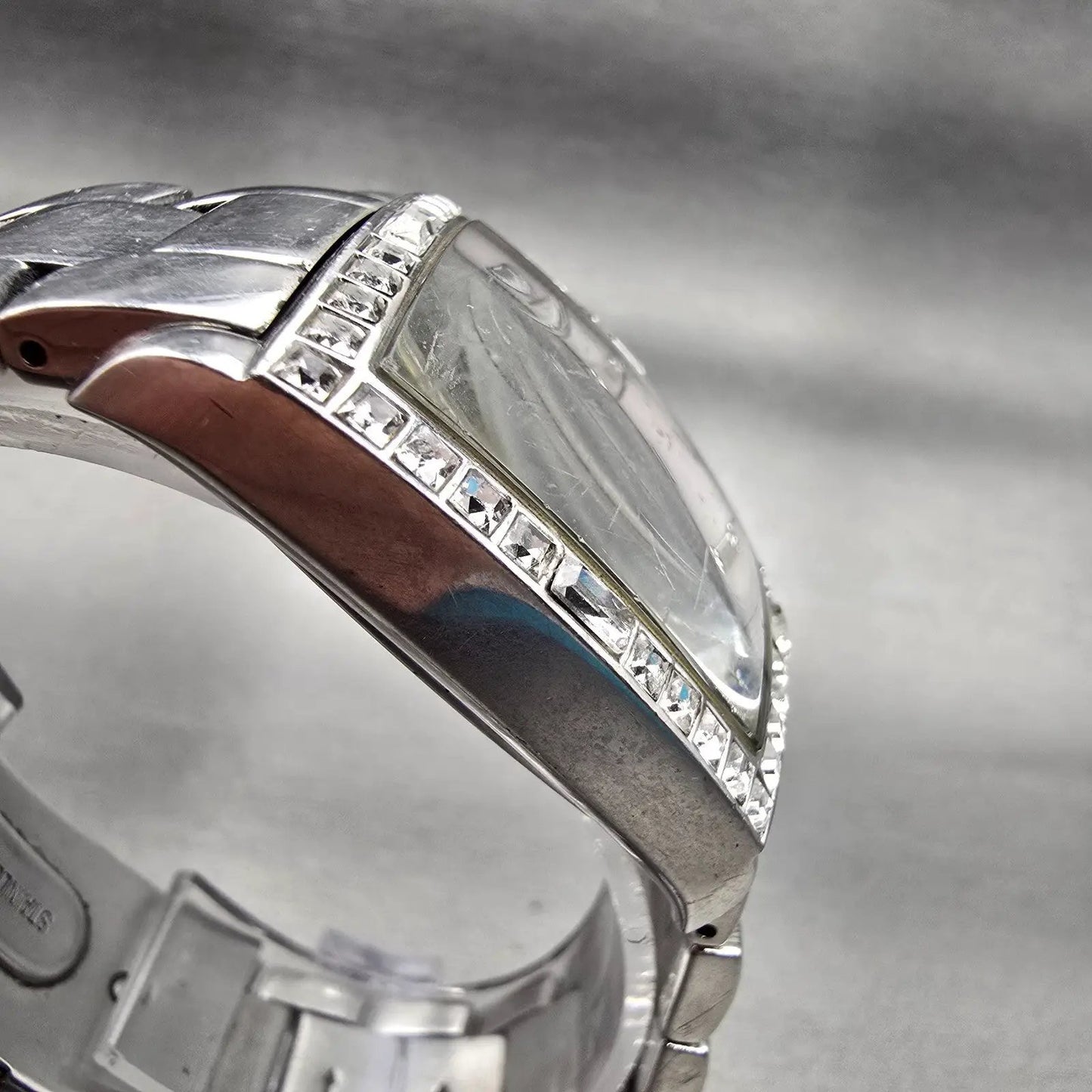 Skagen Watch Women 31mm MOP Dial Silver Tone Gemmed Rectangle N526SSX New Batt3