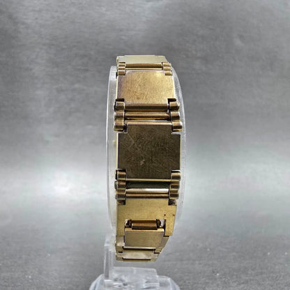 Seiko Watch Women 13mm Champagne Dial Gold Tone Square 1E20-5200 New Battery VTG7