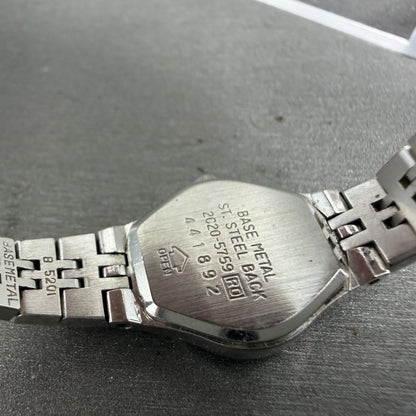 Seiko Watch Women 17mm Silver Dial Silver Tone Oval 2C205759 VTG New Battery10