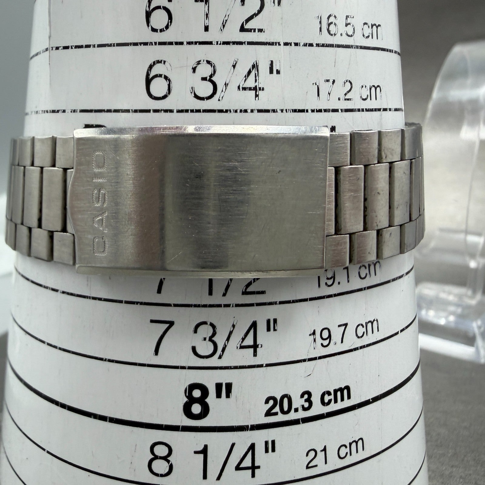 Casio 54QS-25 Watch Men 35mm Digital Silver Tone Round Daydate VTG PARTS11