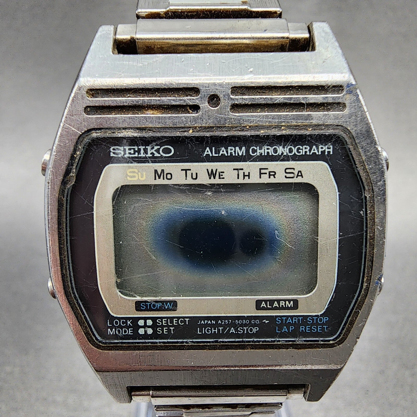 Seiko Digital Watch Men 34mm Steel Alarm Chronograph A2575010 PARTS2