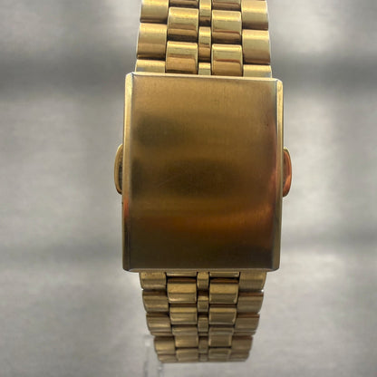 Seiko Watch Men 33mm Gold Dial Gold Tone Round 5P31-6090 New Battery7