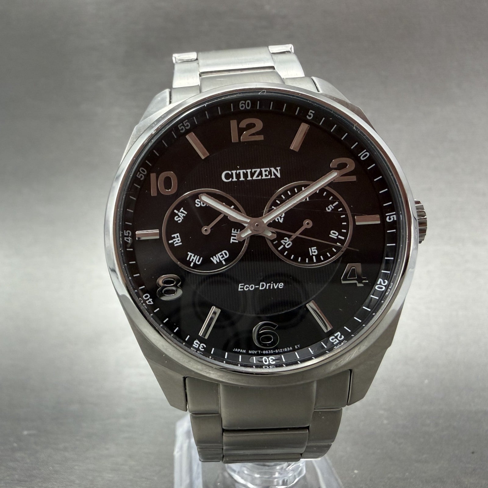 Citizen Eco-Drive Corso Watch Men 43mm Black Dial Steel Daydate AO9020-84E Runs5