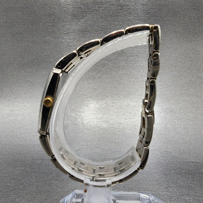 Seiko Tank Watch Women 15mm Cream Dial Two Tone Rectangle 4N00-7089 New Battery