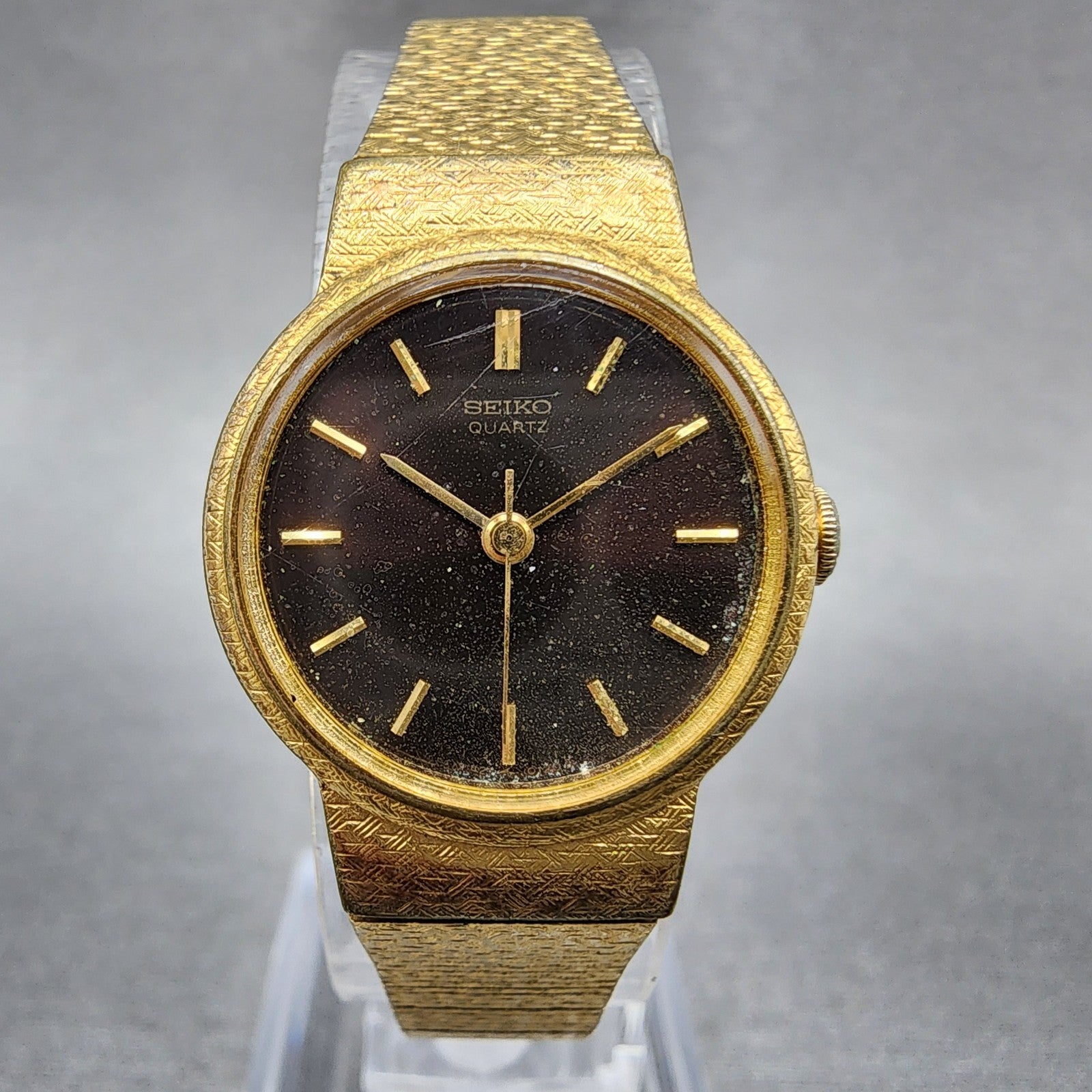 Seiko Watch Women 21mm Brown Dial Gold Tone 14210040 New Battery0