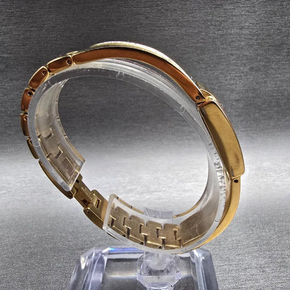Bulova Watch Women 14mm MOP Dial Gold Tone Crystals Rectangle 98V28 New Battery8