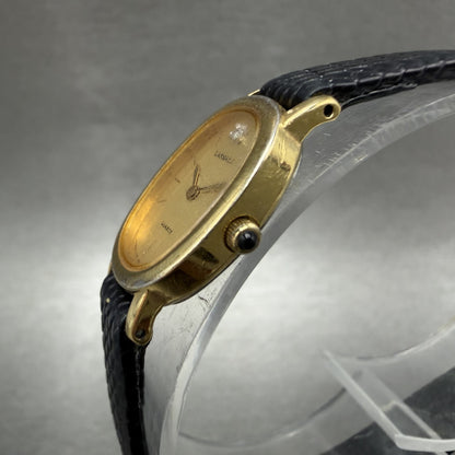 Seiko Lassale Watch Women 15mm Champagne Dial Gold Tone Oval 2F50-5269 New Batt2