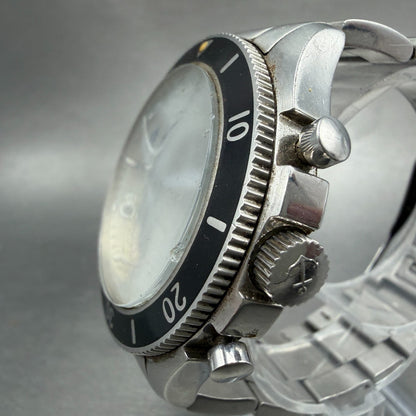 Zeno Army Chronograph Dive Watch Men 44mm White Dial Steel Date Round READ!!!!!!2