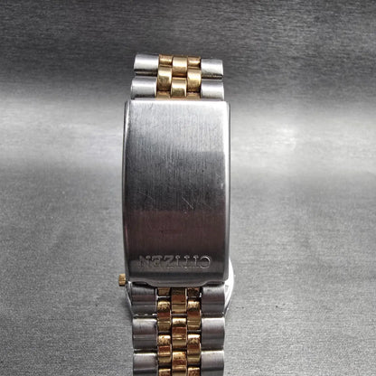Citizen CQ President Watch Men 35mm Blue Dial Two Tone 6100-R00405 New Battery9