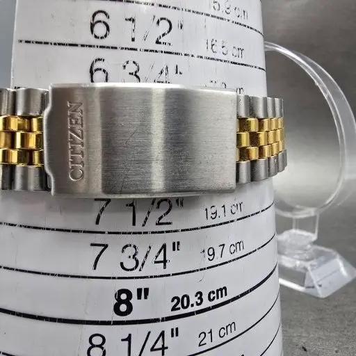 Citizen CQ Watch Men 35mm Champagne Dial Two Tone Daydate 6100-R00405 PARTS12