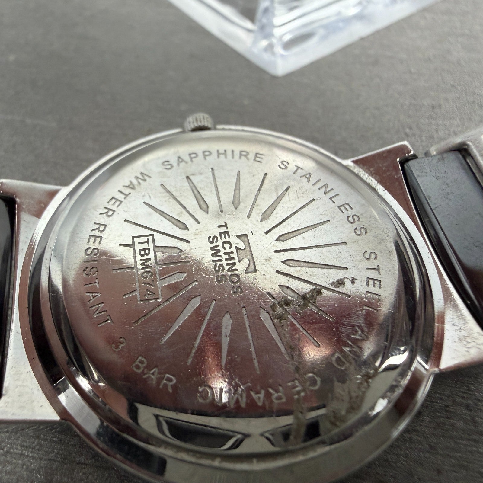 Technos Watch Men 33mm Silver Dial Silver Tone Round TBM674 New Battery9