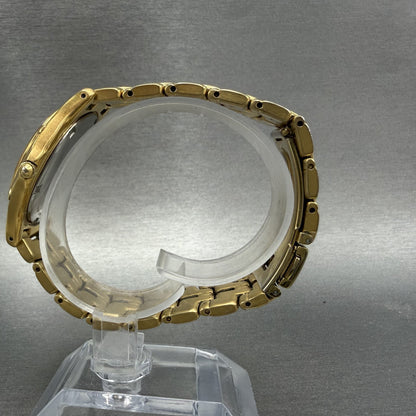 Seiko Watch Men 36mm Champagne Dial Gold Tone Date Round 7N32-0049 New Battery V6