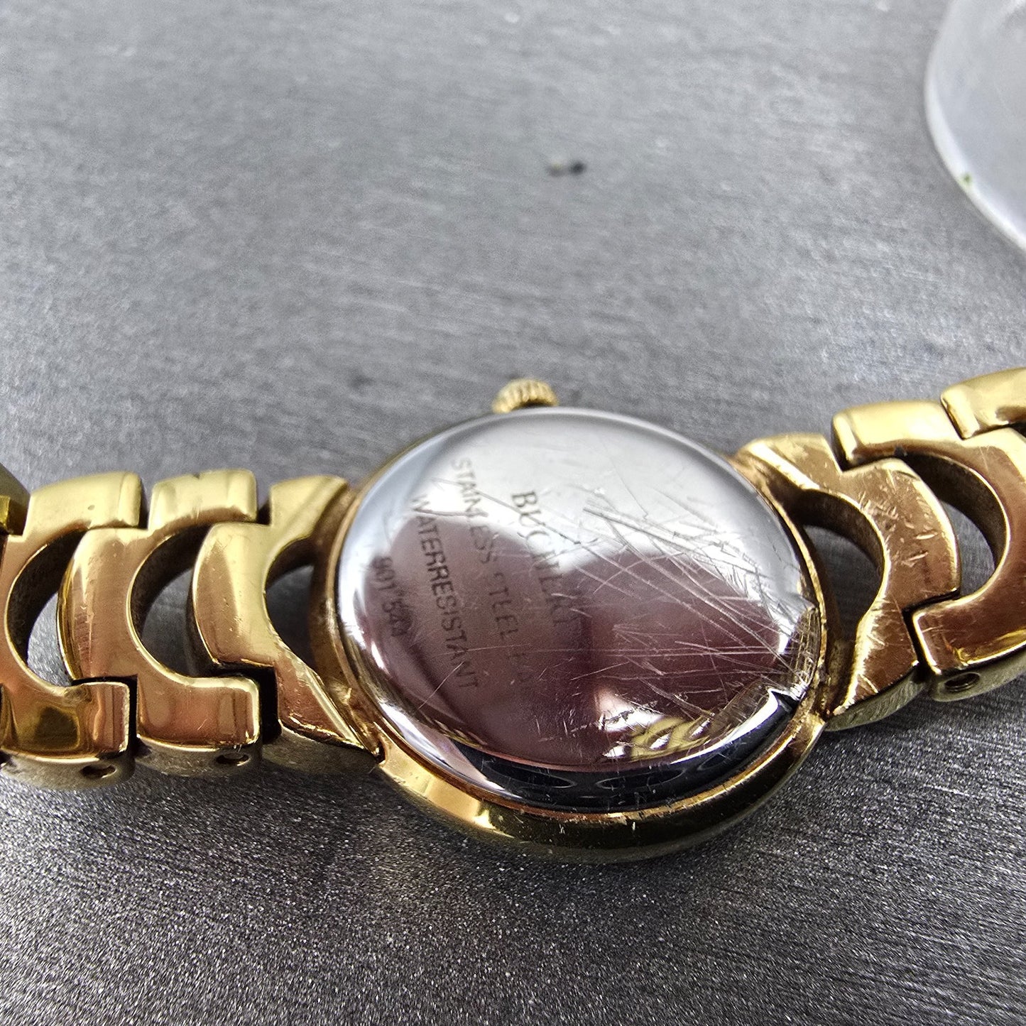 Bucherer Watch Women 20mm MOP Dial Gold Tone Round 901 544 New Battery Crystals9