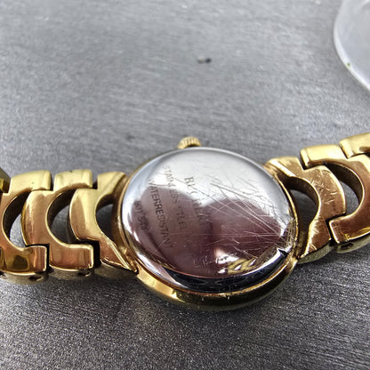 Bucherer Watch Women 20mm MOP Dial Gold Tone Round 901 544 New Battery Crystals9