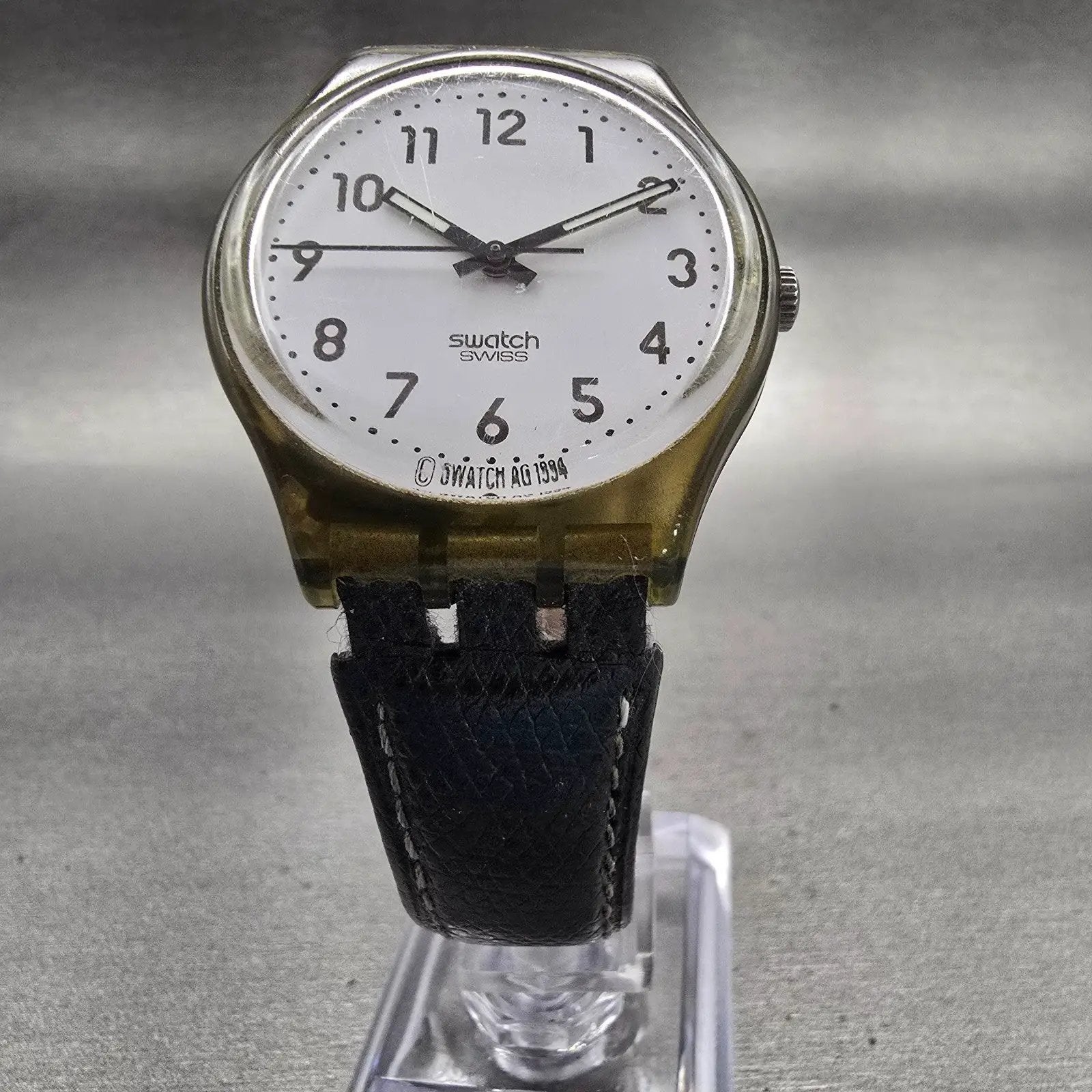 Swatch Watch Men 34mm White Dial Gray Tone Round GM132 READ!!! New Battery5