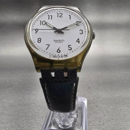 Swatch Watch Men 34mm White Dial Gray Tone Round GM132 READ!!! New Battery5
