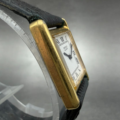 Seiko Tank watch Women 18mm White Dial Gold Tone Rectangle 2Y00-5470 New Battery3
