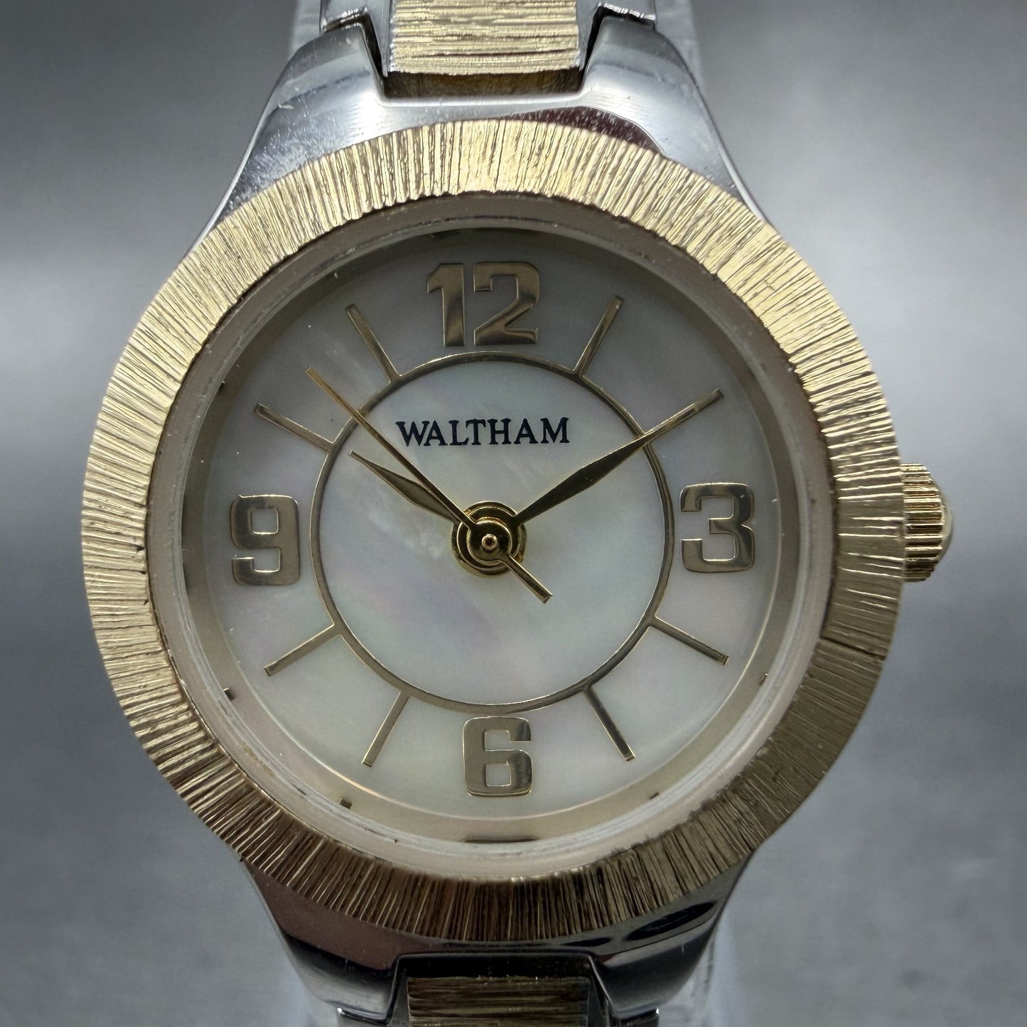 Waltham Watch Women 23mm MOP Dial Two Tone Round WAW041 New Battery1