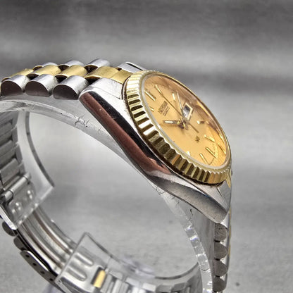 Seiko SQ Watch Women 24mm Gold Dial Two Tone Daydate Round 3Y03-0160 New Battery3