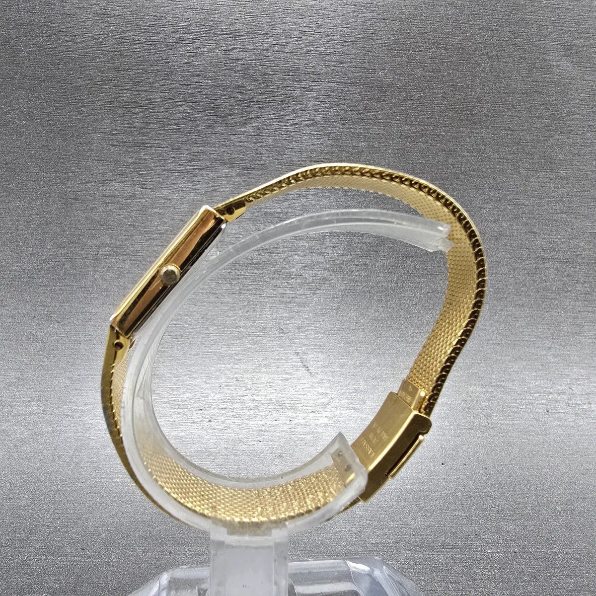 Seiko Lassale Tank Watch Women 15mm White Dial Gold Rectangle 8420-7359 New Batt6