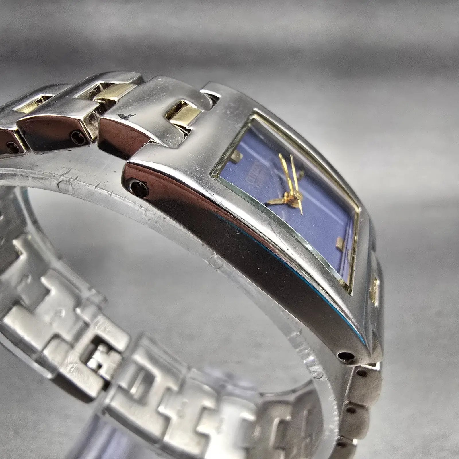 Citizen Watch Women 20mm Blue Dial Silver tone Rectangle 5930-S99051 New Battery3