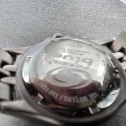 Fossil Blue Watch Men 40mm White Dial Silver Tone Daydate BQ9165 New Battery9