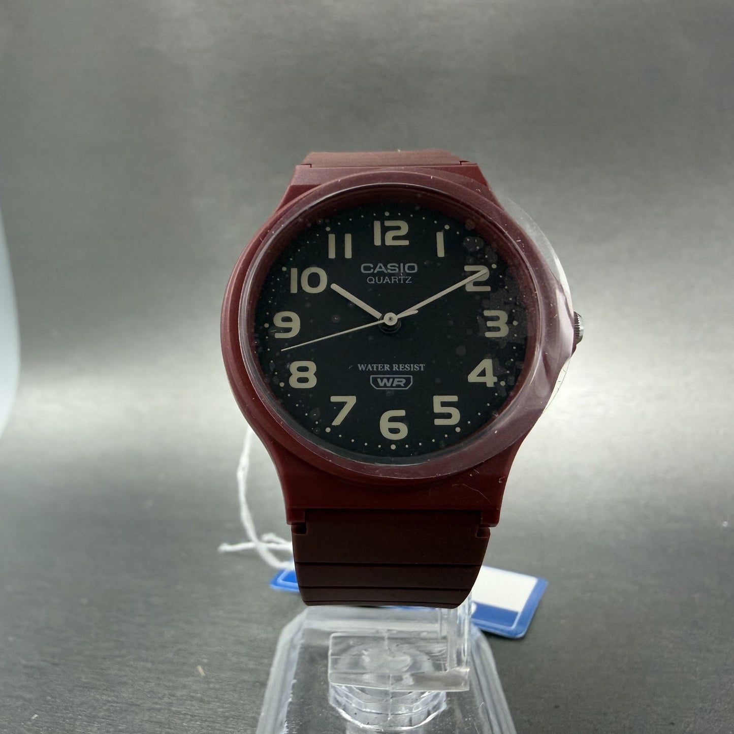 Casio MQ-24 Watch Men 34mm Black Dial Red Tone Round Resin Plastic5