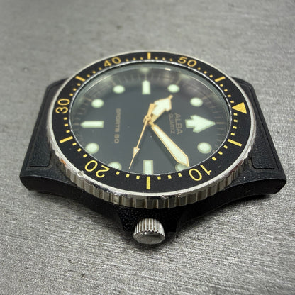 Seiko ALBA Dive Watch Men 36mm Black Dial Black Tone Round Y481-014A New Battery5
