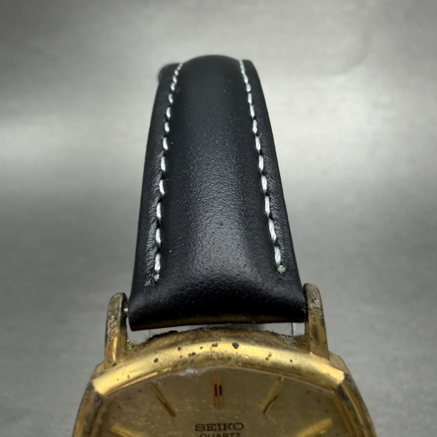 Seiko Watch Men 30mm Champagne Dial Gold Tone Octagon 5931-5350 New Battery VTG4