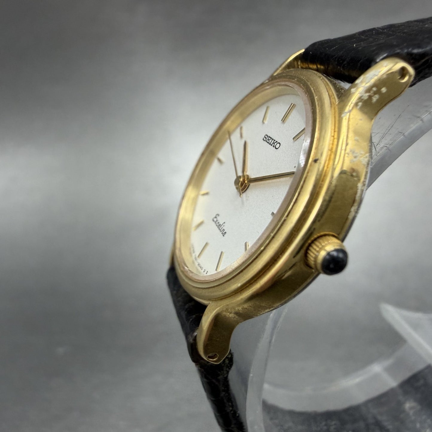 Seiko Exceline Watch Women 24mm White Dial Gold Tone 7321-044B New Battery2