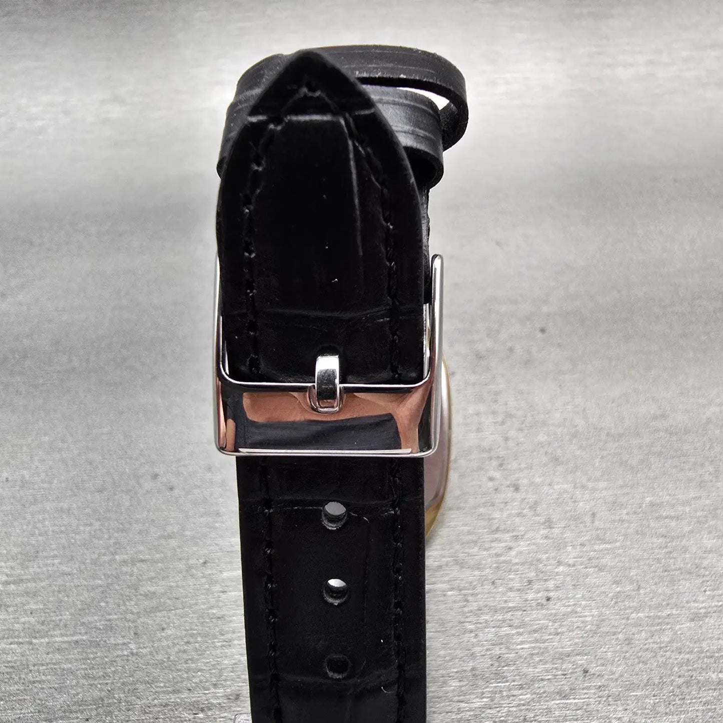 Seiko Watch Men 30mm Gold Dial Gold Tone Rectangle 6030-5250 New Battery Vintage7