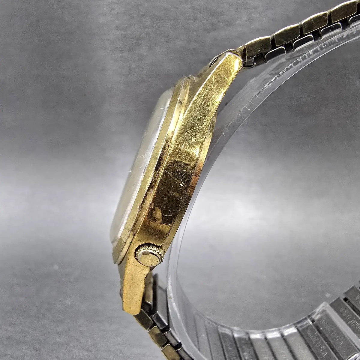 Pulsar Raildroad Approved Watch Men 36mm White Dial Gold Daydate V513 PARTS3