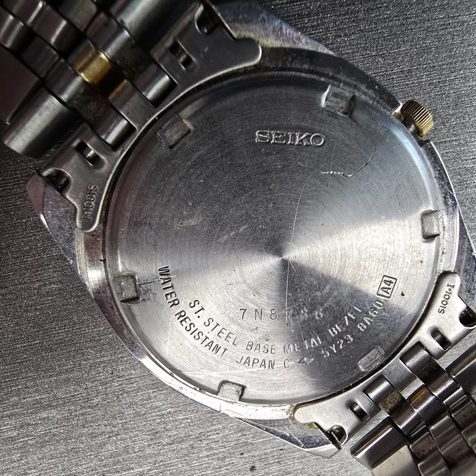 Seiko President Watch Men 36mm Gold Dial Two Tone Daydate 5Y23-8A60 New Battery10