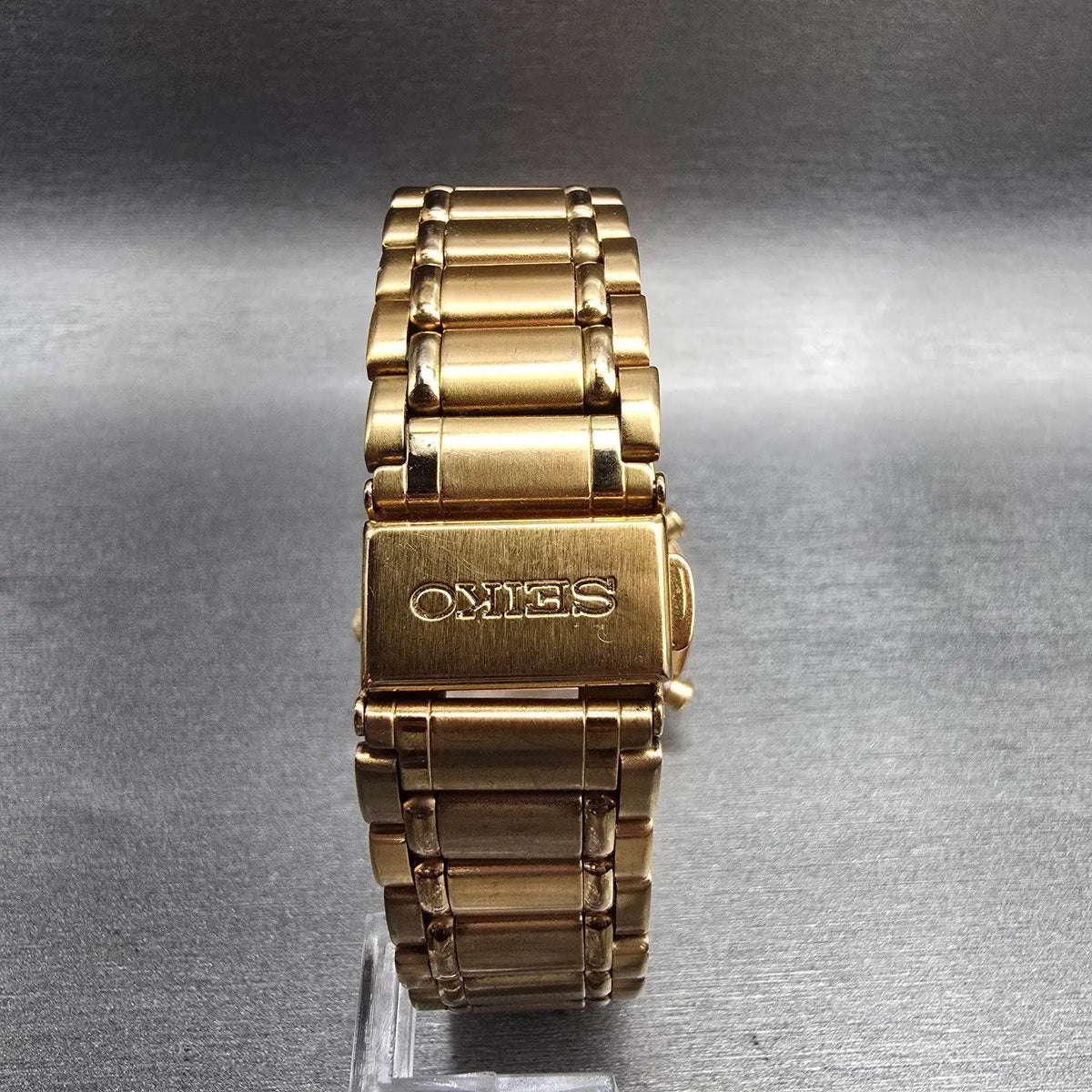 Seiko World Timer Watch Men 38mm Gold Dial Chrono Alarm Date 5T52-6A28 New Batt7