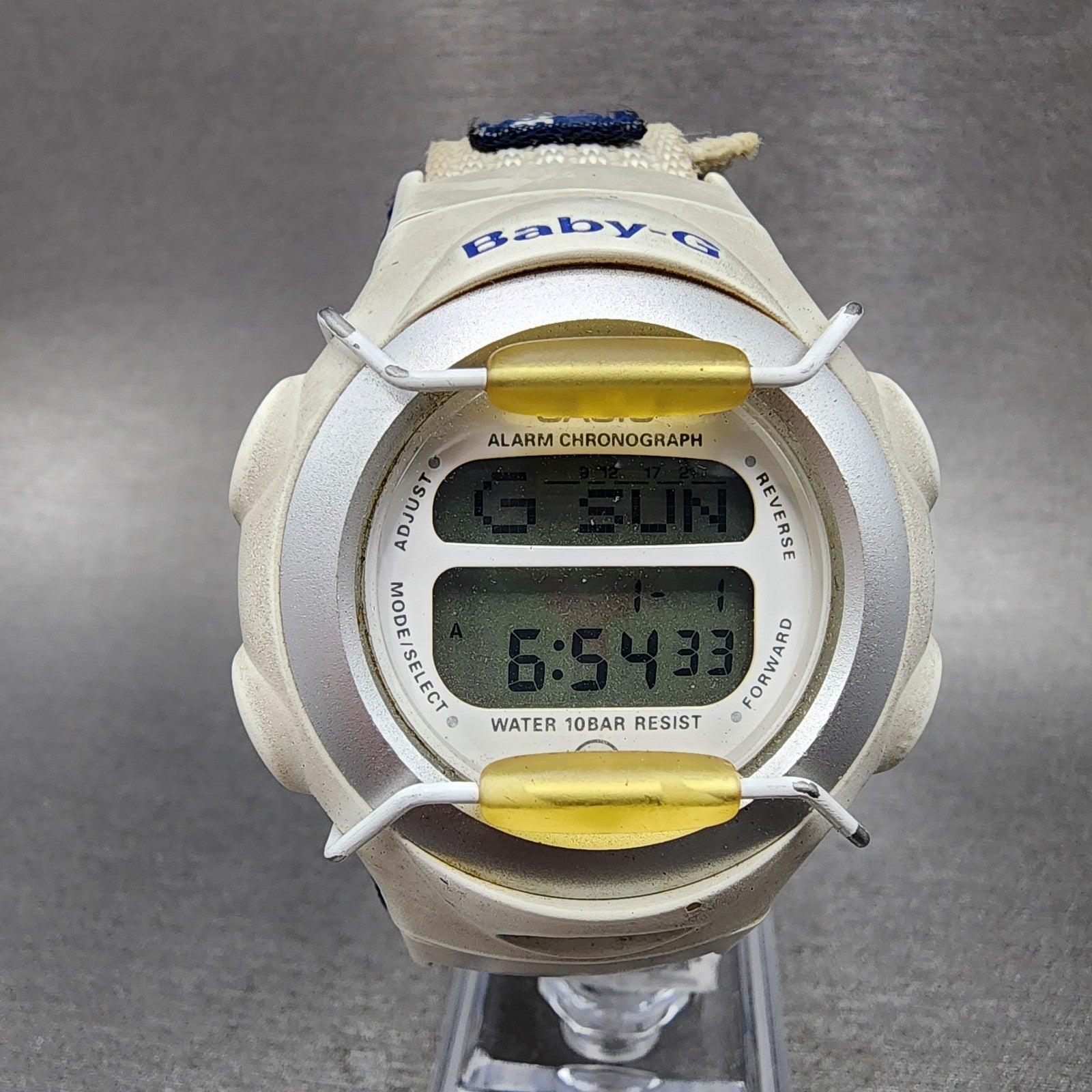 Casio BabyG Watch Women 40mm Digital Alarm Chrono White BG097 New Battery0
