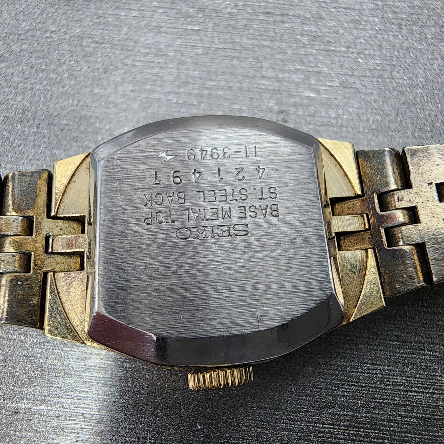 VTG Seiko Watch Women 19mm Brown Dial Gold Tone Rectangle READ!!!!!! Manual9
